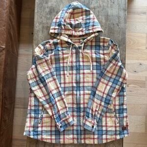 LL BEAN PLAID FLANNEL HOODIE